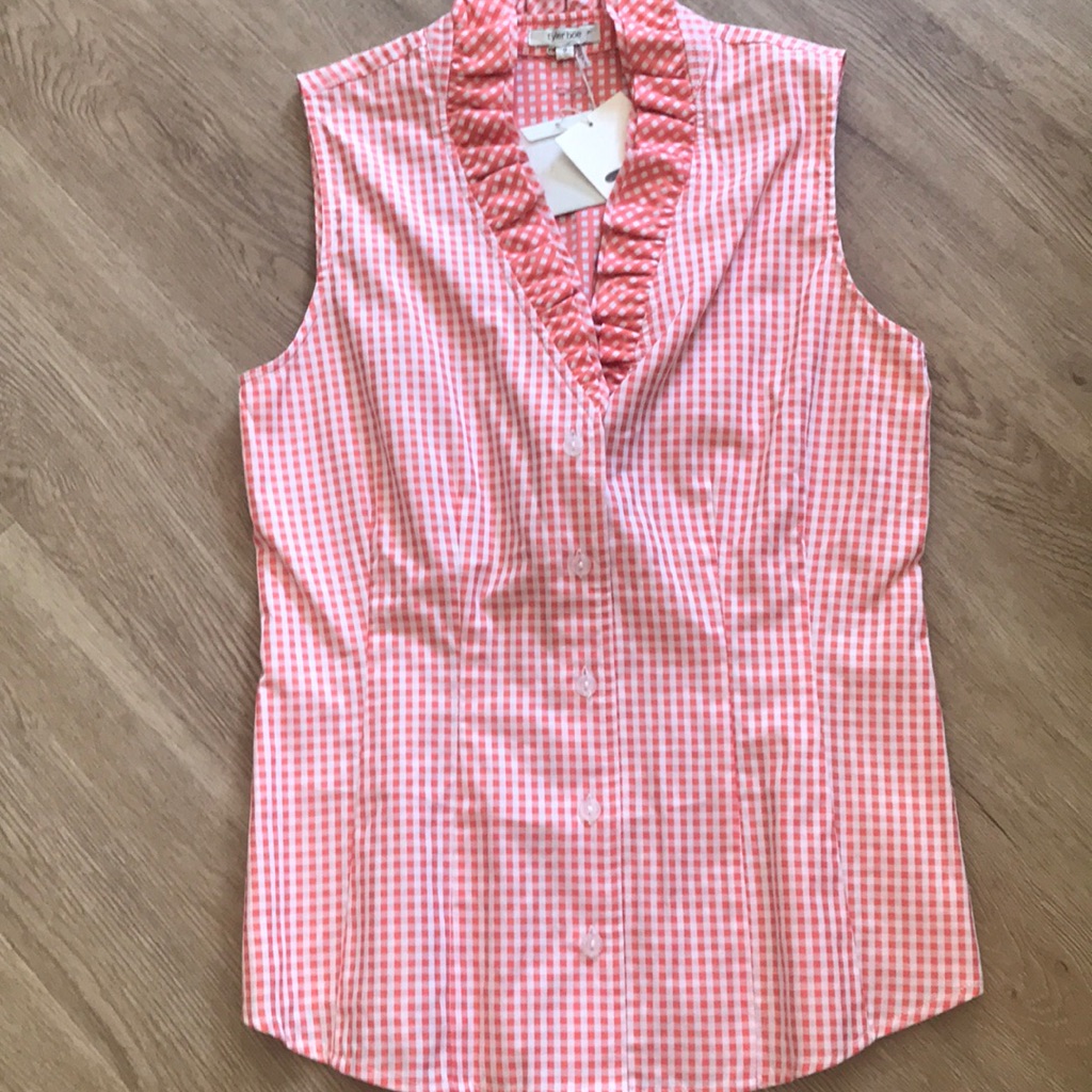 Nwt Tyler Boe Gingham Checked Sleeveless Top - Exs